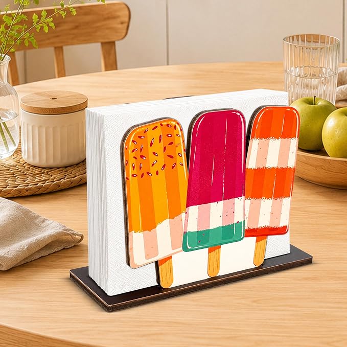 Ice Cream Decor Wood Napkin Holder - Image 3