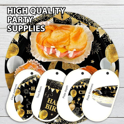 Grencian 96PCS 75th Birthday Party Decorations 75th Birthday Plates and Napkins - Image 4