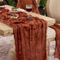 6 Pack Terracotta Cheesecloth Table Runner Boho Gauze Fall Decor | 120 Inch by Playieer