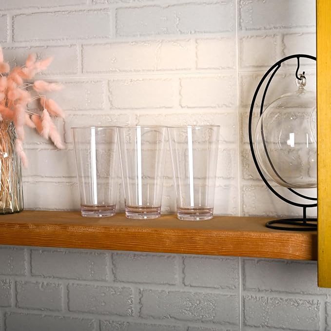 Clear Plastic Reusable Drinking Glasses set 6, 18oz Iced Tea Cups | BPA Free - Image 6