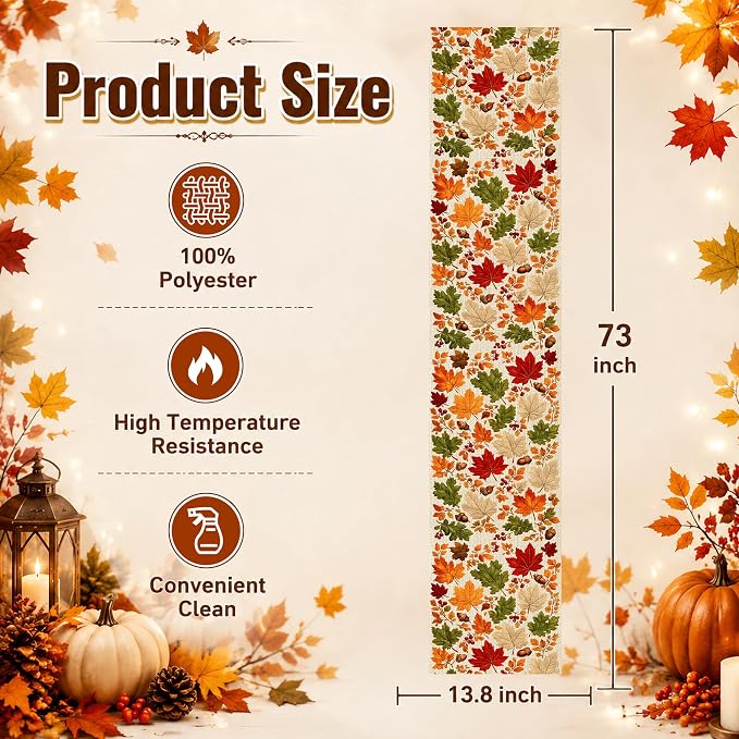 Fall Decor - Fall Leaves Table Runner - Image 3