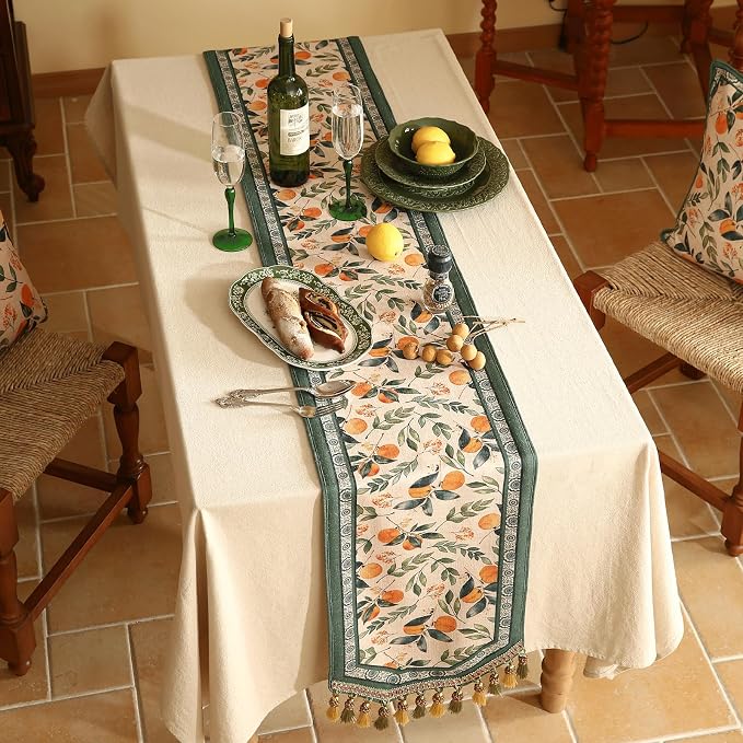 Patdrea Designer Vintage French Linen Table Runner, Thanksgiving Dining Table - Image 7