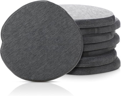 Diatomaceous Earth Coasters Set of 8，Cool Absorbent Quick-Dry Drink Coasters for Desks, Cute Modern Stone Design with Stylish Grey Aesthetic (8, Grey)