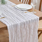 Asee'm Ivory White Cheesecloth Table Runner Summer 10FT Gauze Sheer Rustic | by Aseem