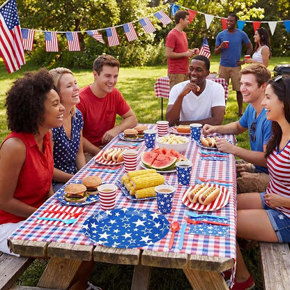 350 Pcs 4th of July Party Decorations 12 inch Disposable Patriotic Oval Plates - Image 6
