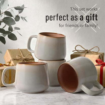 Ava Nord Large Stoneware Ceramic Coffee Mugs Set of 4 | 16 oz | Sage Ash | - Image 6