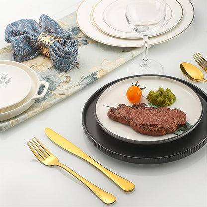 Gold Silverware Flatware Set for 8, 40 Piece Stainless Steel Cutlery Set - Image 7
