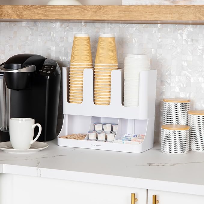 Mind Reader 6 Compartment Upright Breakroom Coffee Condiment and Cup Storage - Image 2