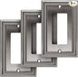 Henne Bery Sunken Pearls Heavy Duty Decorative Wall Plate Switch Plate Outlet Cover (Single Decorator, 3 Pack, Heirloom Silver)
