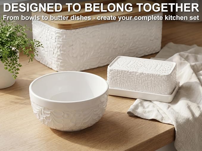 25DOL 32 oz Ceramic Bowls Set of 4 – Large Embossed Soup & Ramen Bowls - Image 8