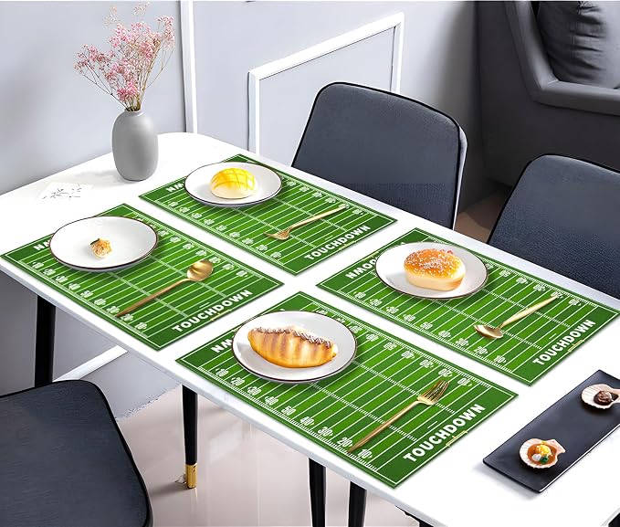Nepnuser American Football Court Placemats Set of 4 Touch Down Football - Image 2