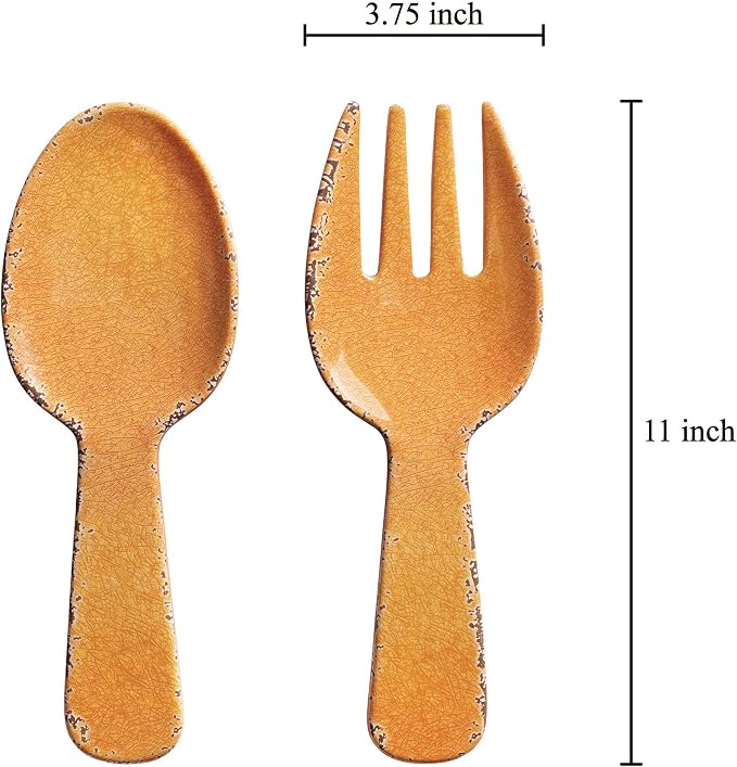 UPware Crackle Melamine Salad Servers, Serving Utensil Set, Includes Serving - Image 2
