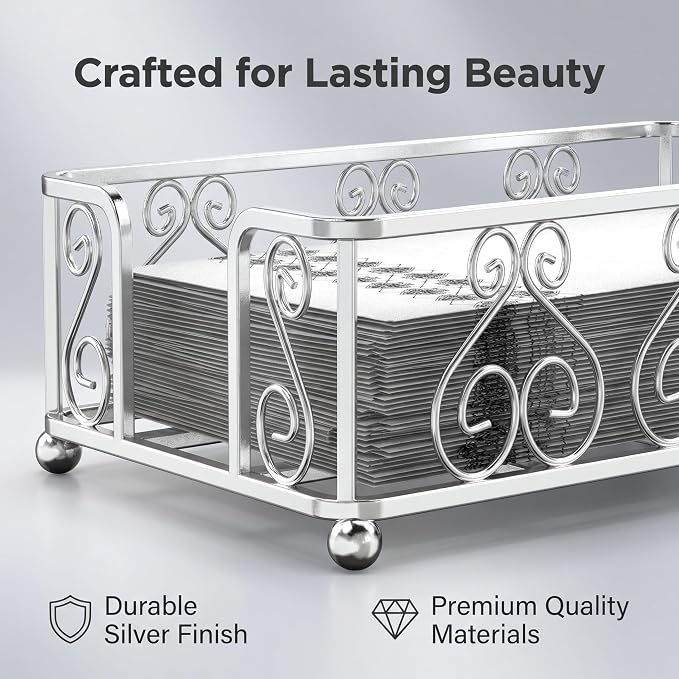 Guest Towel Holder Tray for Bathroom Countertop, Powder Room & Vanity Use - Image 6