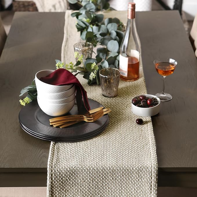 DII Woven Basics Collection 100% Cotton Knit Table Runner - Image 5