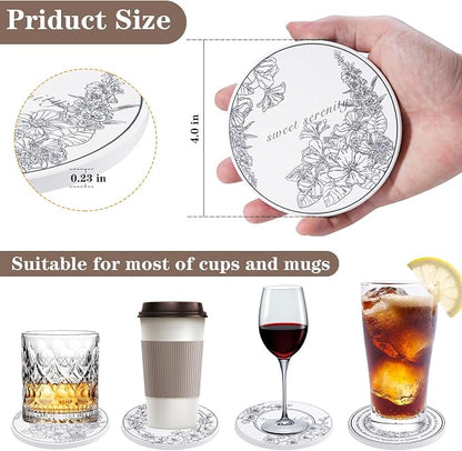 6Pcs Ceramic Coasters Set with Holder - Image 4