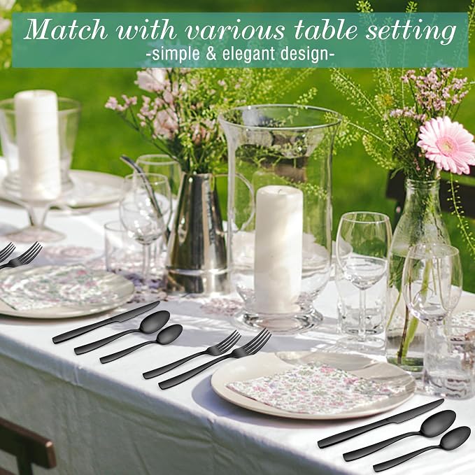 E-far Matte Black Silverware Set - Image 7