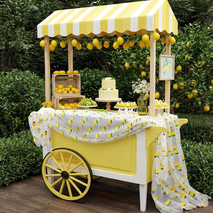 4 Pcs Lemon Tulle Table Runner 29 x70 inch Lemon Lace Table Runner Lemonade - Image 4
