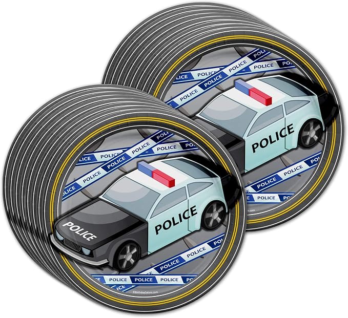 Police Department Cop Birthday Party Supplies Set Plates Napkins Cups Tableware - Image 2