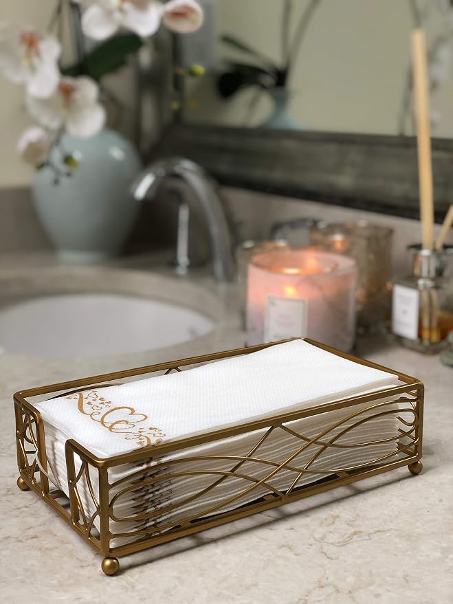 Antique Gold Elegant Sturdy Guest Napkin Holder | Premium Disposable Paper Hand - Image 5