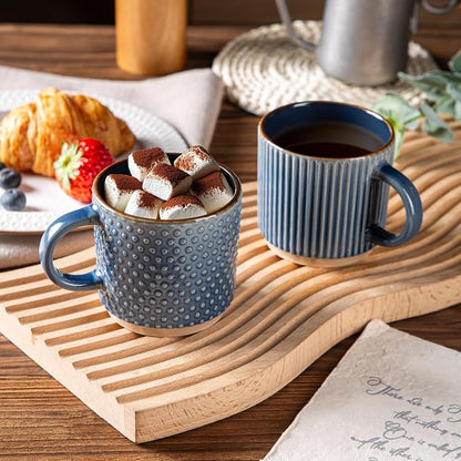 GBhome 6 OZ Stackable Coffee Mugs Set of 4, Ceramic Coffee Cups Set | 4 - Image 6