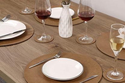 Jovono PU Leather Placemats, Waterproof Coffee Coasters, Kitchen Table Mats - Image 2