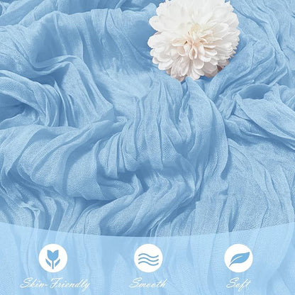 15 Pack Baby Blue Cheesecloth Table Runner 17 x 108 inch Cheese Cloth Table - Image 5