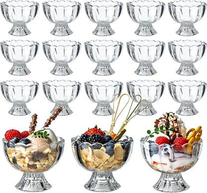 5oz Iced Cream Dessert Bowl, Vintage Footed Tulip Glass Dessert Cups, Cute by JGKYLDZ