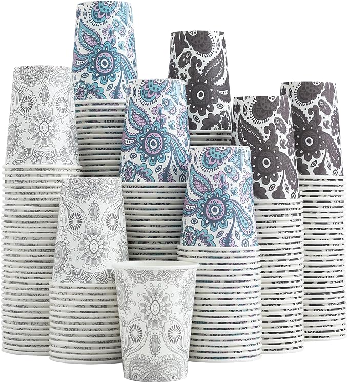 Clawsoff 300 Pack Paper Cups 8 oz, Disposable Coffee Cups 8 OZ | Sturdy by BuyNow