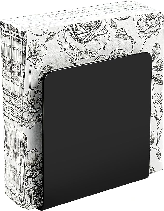 Black Napkin Holder for Table, Acrylic Upright Napkin Dispenser for Kitchen by Unknown