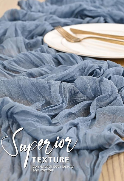 30 Pack Cheesecloth Table Runner 10FT Dusty Blue Table Runner Boho Gauze Cheese - Image 4