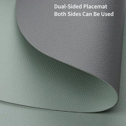 Myir JUN 15 Inches Round Placemats Set of 4 Faux Leather Place Mats | - Image 3