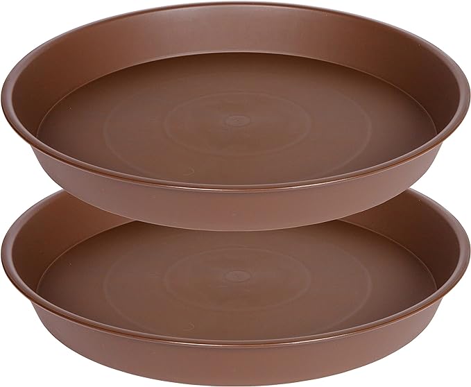 2 Pack of 20 21 inch Plant Saucer Round, Deep Plant Saucers by Bleuhome