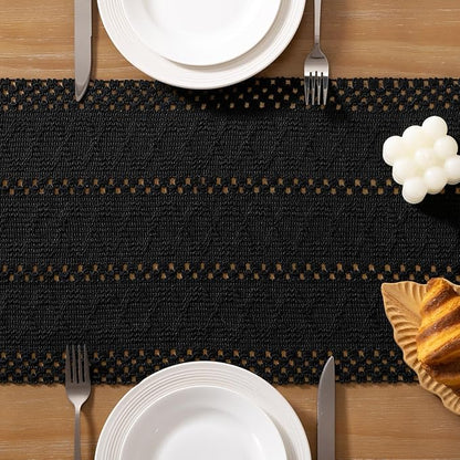 Boho Table Runner Summer Farmhouse Rustic Dining Dresser Scarf Home Decor | - Image 5