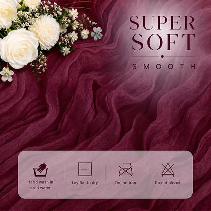 12 Pack Burgundy Cheesecloth Table Runner 17x108 Inch Boho Rustic Semi Sheer - Image 2