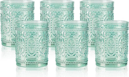 Darlion Vintage Glassware, 10oz Green Glass Cups | Food Grade Glass, Lead-Free by PurchaseNow