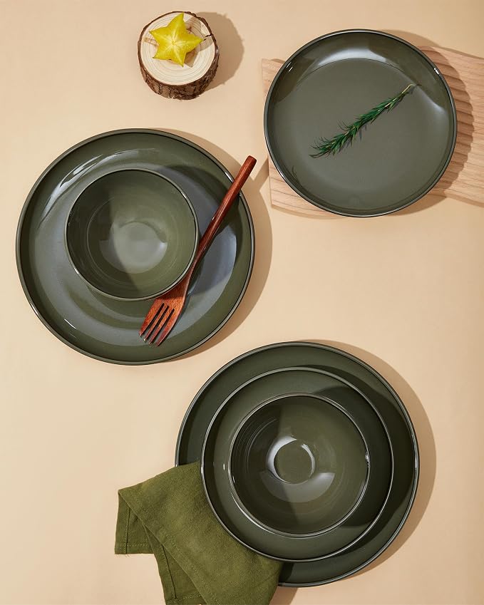 Santorini Mist Terracotta Reactive Glaze Plates and Bowls Sets, Stoneware - Image 7