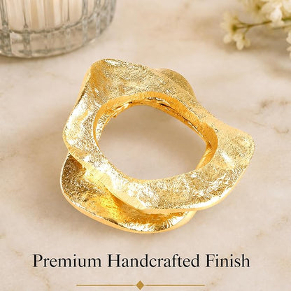 Modern Aluminum Napkin Rings Set of 6, Lightweight Metal Table Decor, - Image 4