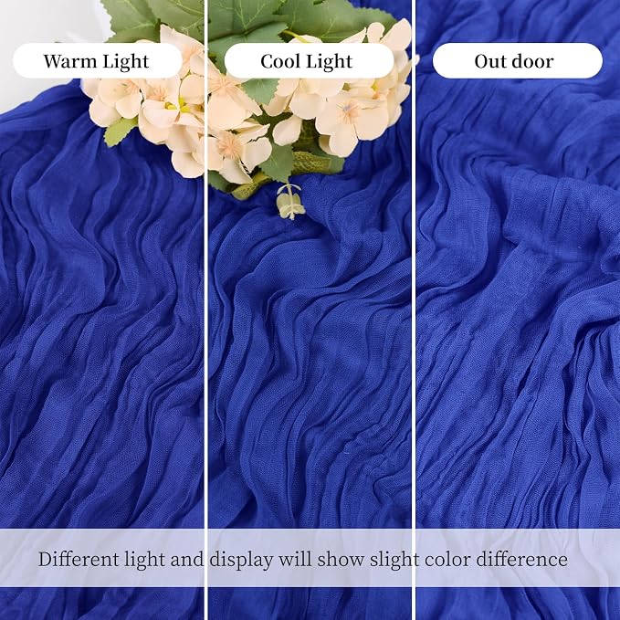3 Pack Royal Blue Cheesecloth Table Runner, 17 x 108 Inch, Gauze Cheese Cloth - Image 6