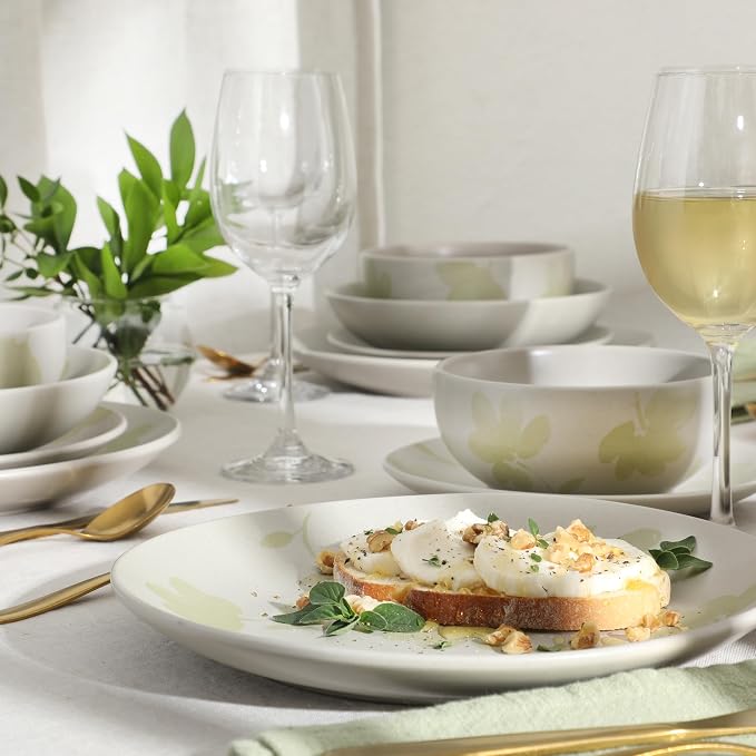 Gibson Home Admiral Hall Plates and Bowls Set, 16-Piece Floral Dinnerware Set - Image 2