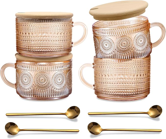 Amber Vintage Glass Coffee Mugs gifts by JVJRFQ
