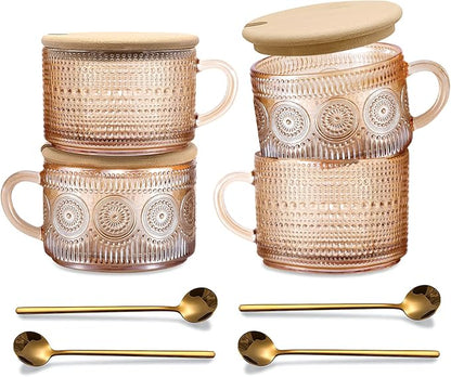 Amber Vintage Glass Coffee Mugs gifts by JVJRFQ