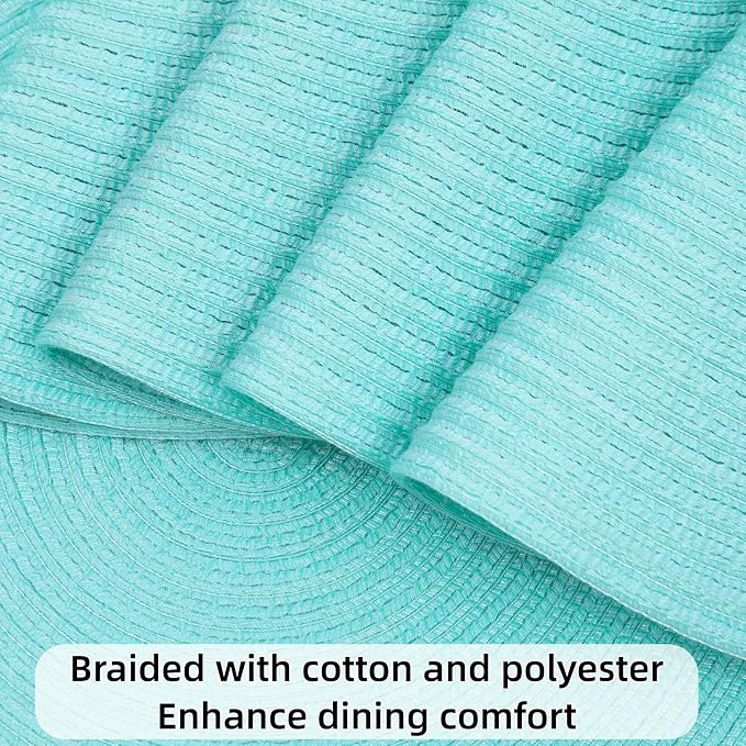 SHACOS Round Placemats Set of 4 Washable 15 inch Round Table Mats Cotton - Image 4