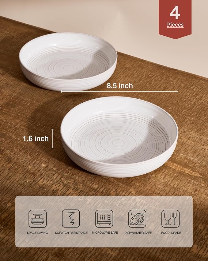 famiware Milkyway 33 oz Pasta Bowls Set of 4, Scratch-Resistant Stoneware Salad - Image 2