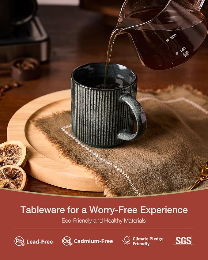 famiware Coffee Mug Set for 4, Star 12 oz Catering Mugs Cup Set - Image 2