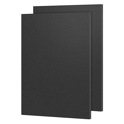 ABS Plastic Sheet 8" x 12" x 1/4" Thick (6mm) Black Rigid Moldable Thermoplastic Board for Crafts, DIY Projects, Home Decor - Textured & Smooth Surface, Pack of 2