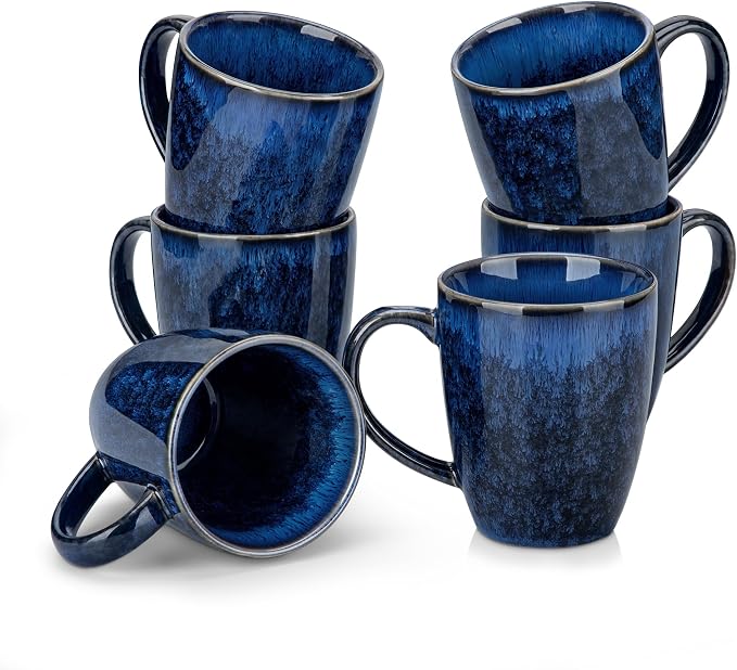 vancasso STARRY Ceramic Coffee Mug Set of 6, 12 Oz Tea Cups by vancasso