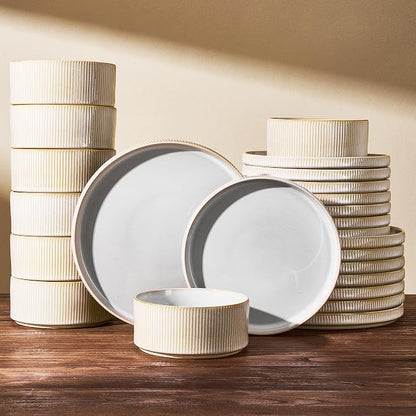 Stoneware Dinnerware Sets, Reactive Glaze Dishes Set by FamiwarePremium