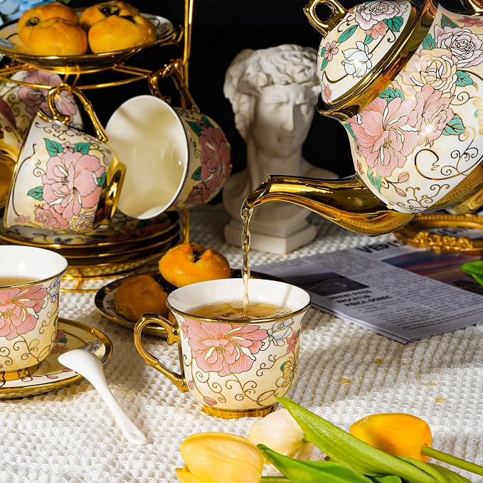 20 Pieces European Ceramic Tea Set - Image 2