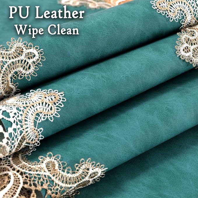 Lace Table Runner, Waterproof Oil-Proof PU Leather Table Runner - Image 6