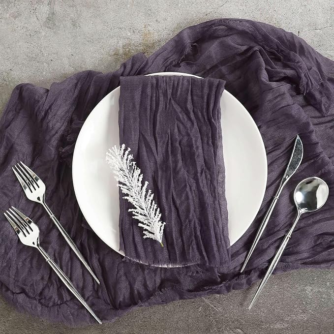 Efavormart 5 Pack 24"x19" Purple Matte Gauze Cheesecloth Napkins, Regal Cotton by efavormart
